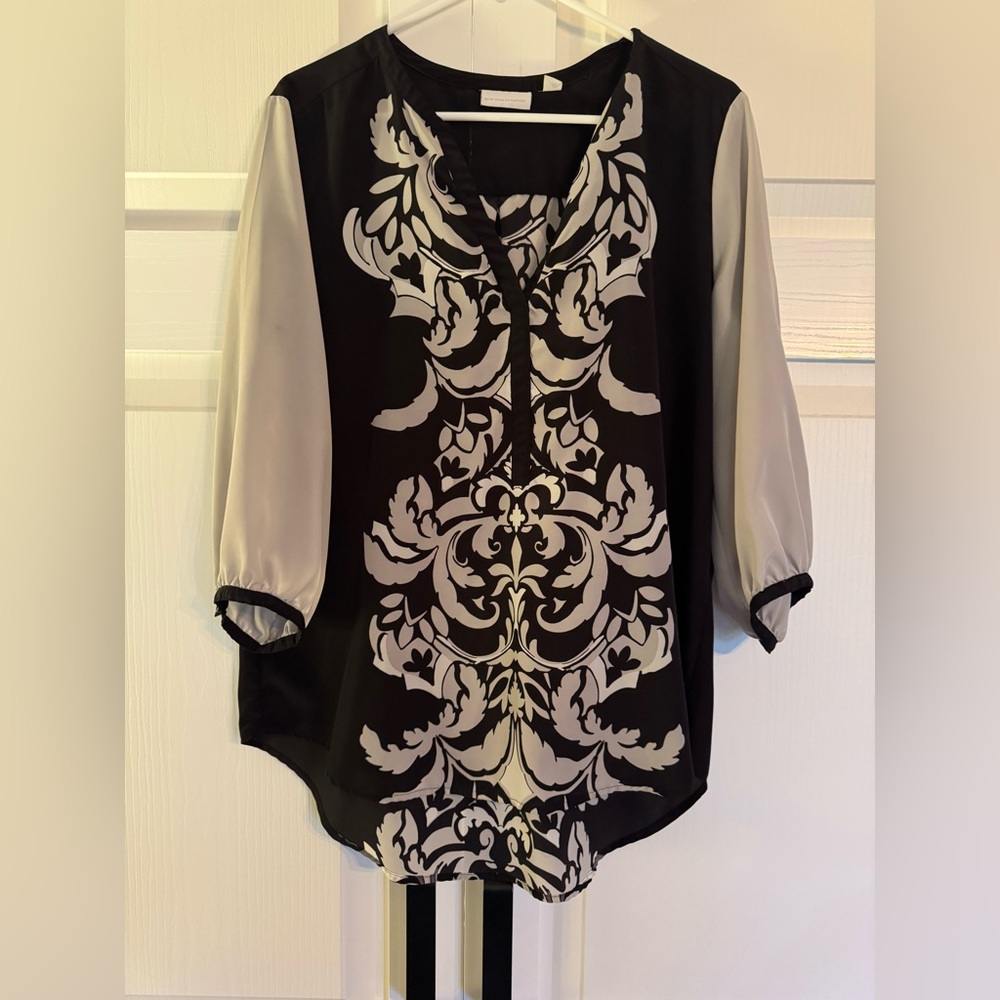 NY and Co. Black and Gray Women’s Tunic Blouse